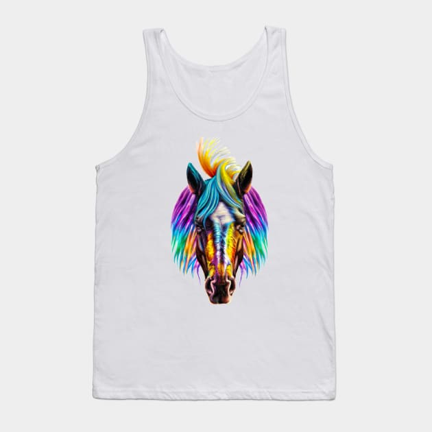 Colorful Horse Tank Top by Styloutfit